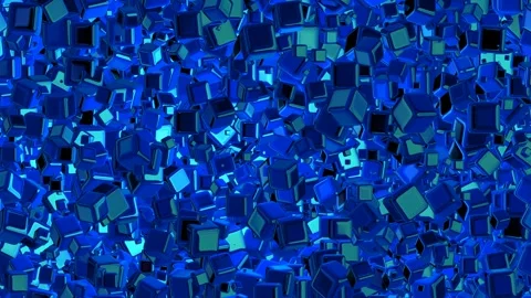 Floating Blue Cubes, Background, Exclusive, Reflection Stock Footage 299657379