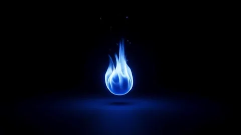 Floating Blue Flame Stock Footage 315141825
