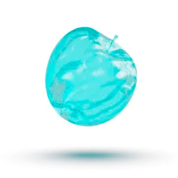 Floating Blue Gel Apple. Illustrazione stock
