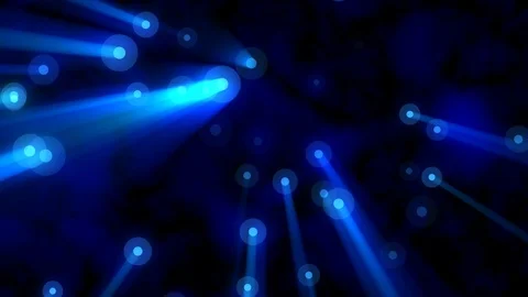 Floating Blue Glowing Dots Rays Dark Abstract Motion Background Loop 1 Stock Footage 101244361