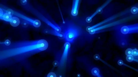 Floating Blue Glowing Dots Rays Dark Abstract Motion Background Loop 2 Stock Footage 101244512