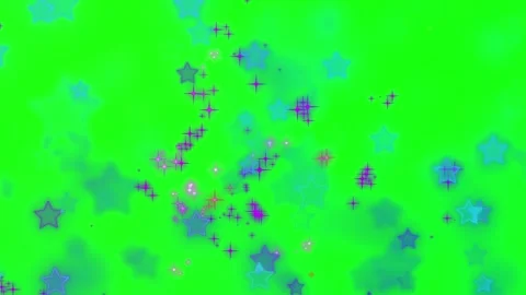 Floating blue glowing stars and purple sparkle particles animated overlay Stock Footage 345330135