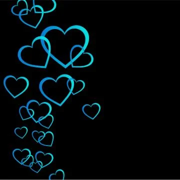 Floating Blue hearts background Stock-Illustration