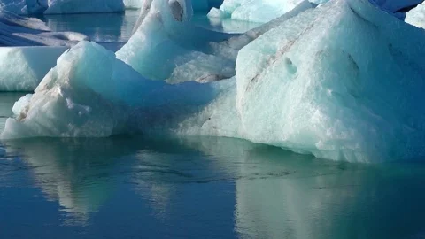 Floating Blue Ice Stock Footage 73256231