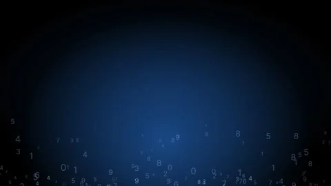 Floating blue numbers on gradient darkness representing mathematics, data s.. Stock Footage 347625867