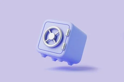 Floating Blue Safe with Locking Mechanism Stock Illustration