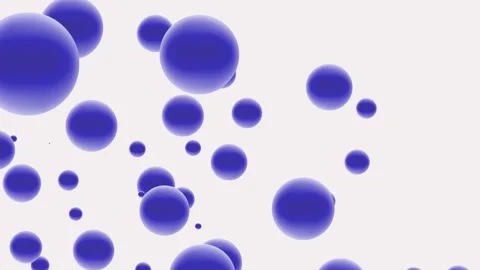 Floating  Blue Spheres: Abstract Particles Background, Dynamic Crimson Bubbles Vídeos de archivo 312984225
