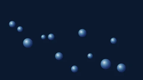Floating blue spheres move across a dark background in an abstract motion Stock Footage 339925654