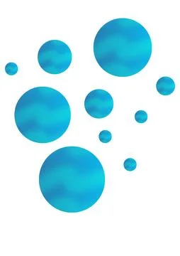 Floating Blue Water Drops and Bubbles Vector Illustration Stockillustratie
