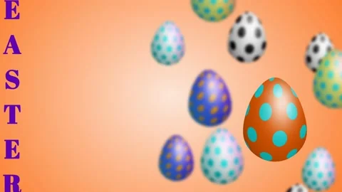 Floating blur egg background with Easter word Stock Footage 234106248