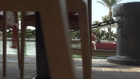 Floating boat, fast driving, hotel Stock Footage 129107029