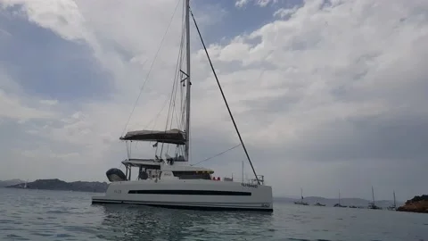 Floating boat Spargi Stock Footage 159659146