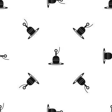 Floating bobber pattern seamless black Stock Illustration