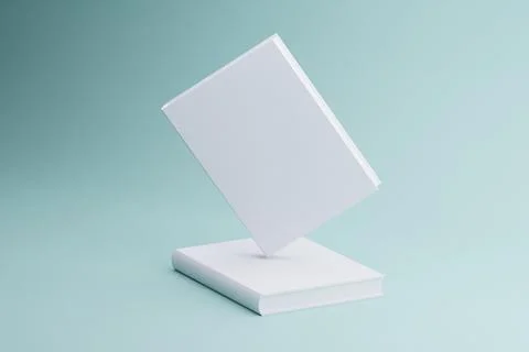 Floating book mockup, pastel background, design element Stock Illustration