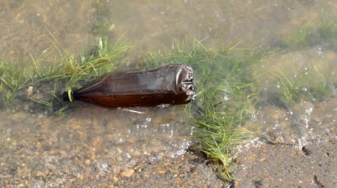 Floating Bottle Stock Footage 51447201