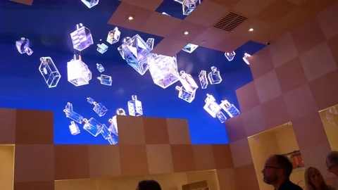 Floating Bottles Stock Footage 123624802