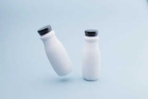 Floating bottles, studio backdrop, product mockup, packaging design Stock Illustration