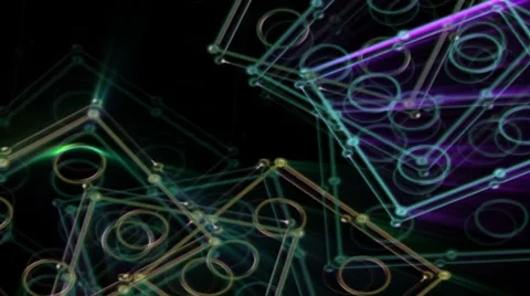 Floating Boxes of Light Stock Footage 8684052