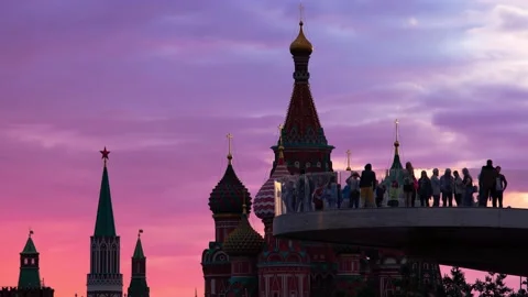 Floating Bridge in Moscow Stock Footage 168188644