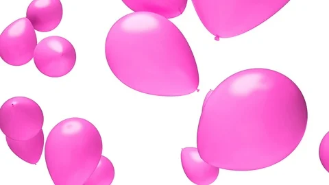 Floating bright pink balloons, 3D rendering. animation. Stock Footage 109540893