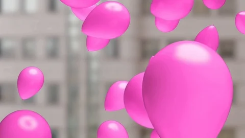 Floating bright pink balloons, 3D rendering. animation. 库存影片 109542338