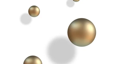 Floating Bronze Spheres on Minimalist White Background with Soft Shadows Vídeos de archivo 341926665