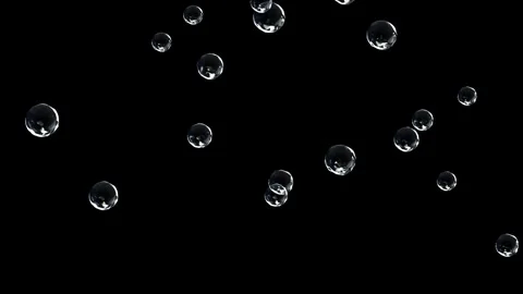 Floating bubble motion effect animation isolated on black background Stock Footage 341384466