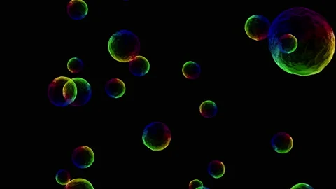 Floating bubble particle loop animation Stock Footage 161213880
