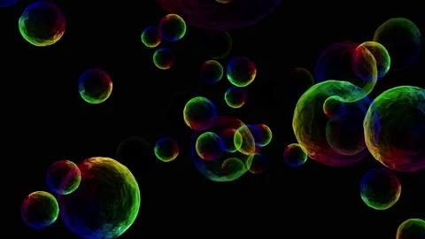 Floating bubble particle loop animation Stock Footage 161213888