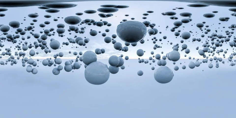 Floating Bubbles in the Air 360 panorama vr environment map 库存插图