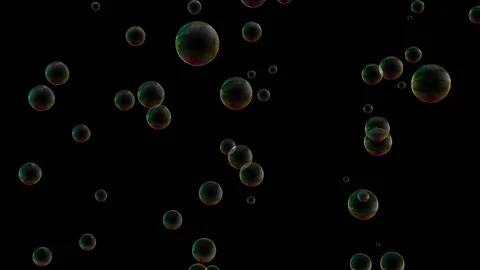 Floating Bubbles On Black Background Stock Footage 221875329