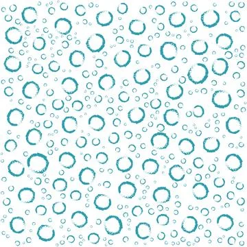 Floating bubbles drawn with blue chalk. Delicate repeat background pattern Stock Illustration