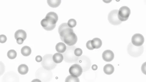 Floating bubbles in light gray gradient Stock Footage 333782128