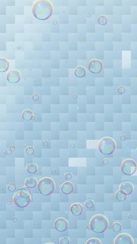 Floating Bubbles on Lilac Herringbone Glass Pattern Background Loop Stock-Footage 346114917