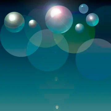 Floating bubbles over a blue gradient background Stock Illustration