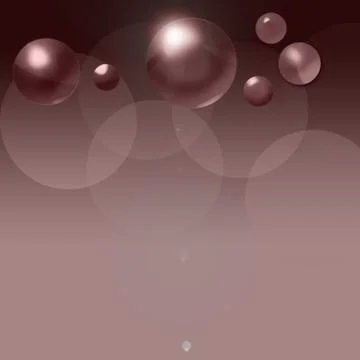 Floating bubbles over a rose copper gradient background Stock Illustration