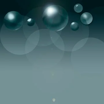 Floating bubbles over a teal gradient background Stock Illustration