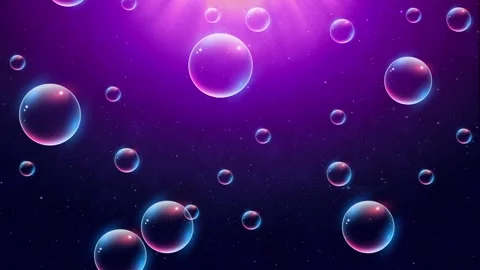 Floating Bubbles Violet Background Stock Footage 310737998