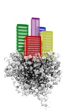 Floating buildings Stock Illustration