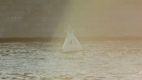Floating buoy on the Moscow river 스톡 동영상 164057938