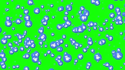 Floating like button icons animation on green screen background Stock Footage 314497163