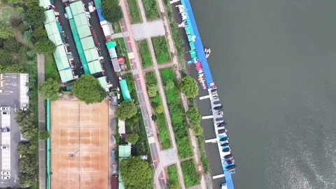 Floating Café at Ttukseom Park, Han River Stock Footage 318833813