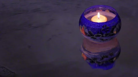 Floating candles (1) Stock Footage 988314