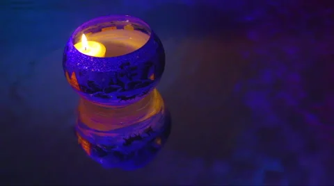 Floating candles (5) Stock Footage 989081