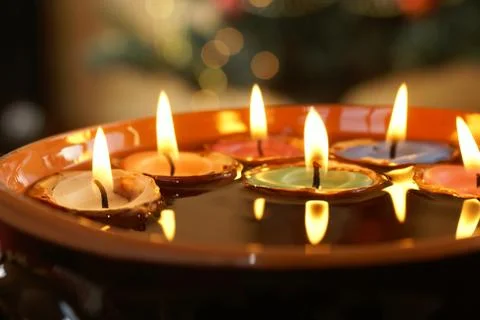 Floating candles Stock Photos