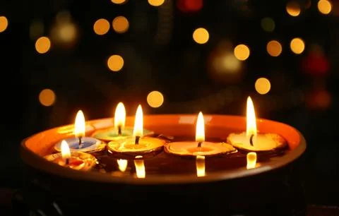 Floating candles Stock Photos