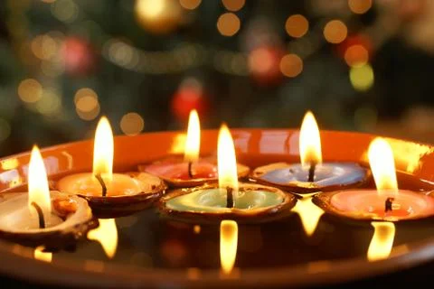 Floating candles Stock Photos