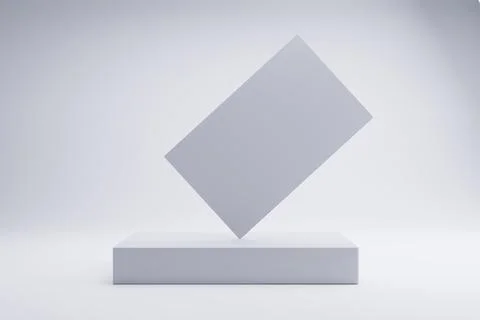 Floating card mockup, studio, white background, product display 스톡 일러스트