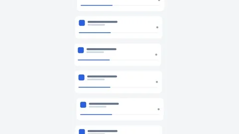 Floating Card Stack Animation Reveals Process Loading Ui Interface 스톡 동영상 333802812