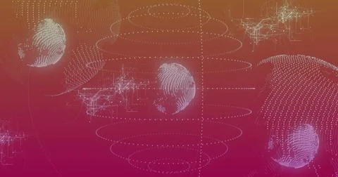 Floating centered pale blue sphere forming point cloud in data field, with 스톡 일러스트